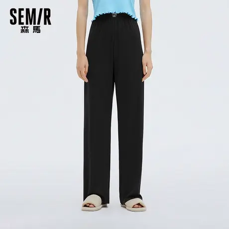森马休闲裤女士宽松抗菌凉感家居裤氛围感夏季日常针织运动长裤潮商品大图