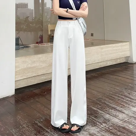 时尚气质夏季薄款直筒休闲裤女士2025年夏日新品显瘦简约长裤子商品大图