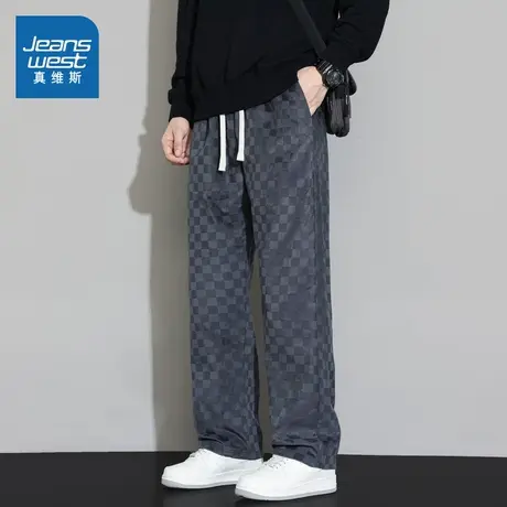 LR真维斯男士休闲裤2025春季新款潮流小众设计感长裤男生宽松裤子图片