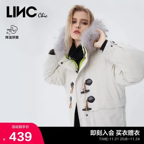 LINCCHIC金羽杰羽绒服女复古派克服中长款羽绒服女冬季2044341商品大图