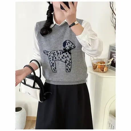 2025新款超火女士短款毛衣针织马甲女时髦洋气背心春秋叠穿外穿商品大图