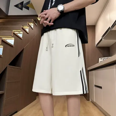 青少年夏季薄款冰丝短裤男孩高中初中学生五分裤大童速干运动裤子商品大图