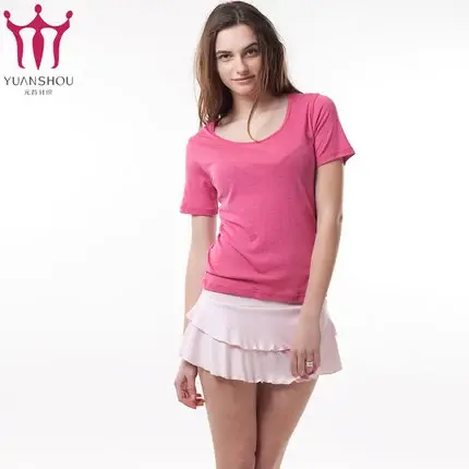 元首弹力短袖t恤女莫代尔背心圆领短袖外穿打底衫女士汗衫半袖衫图片
