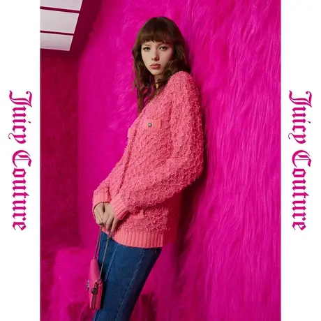 Juicy Couture橘滋春夏新款女装甜美肌理感亮片毛织女式外套商品大图