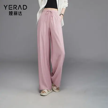娅丽达新中式阔腿裤女夏季薄裤子新款休闲长裤防蚊直筒裤国风女裤商品大图