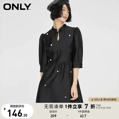 ONLY奥莱夏季甜美泡泡袖减龄收腰显瘦连衣裙女图片