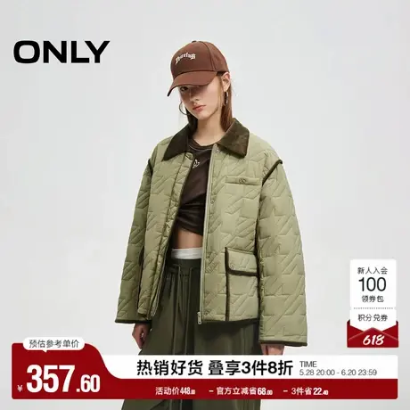 ONLY奥莱夏季百搭质感保暖拼接翻领宽松棉服女商品大图