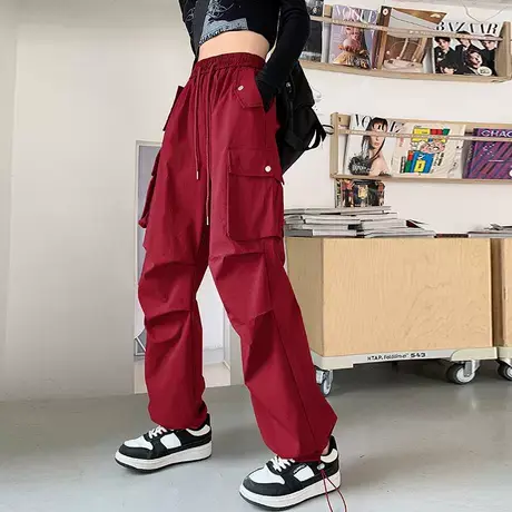 工装裤女春秋季薄款2024新款高腰显瘦休闲运动小个子束脚哈伦裤商品大图