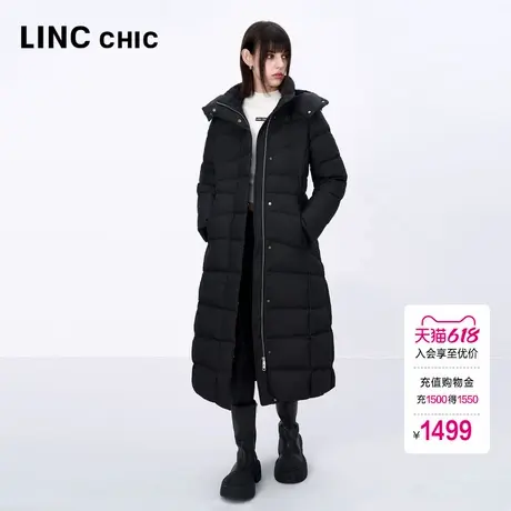 LINCCHIC金羽杰羽绒服女款2024新款经典收腰长款羽绒服女冬8341商品大图