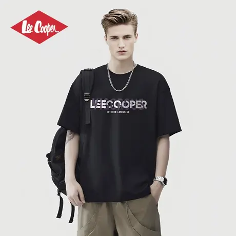Lee Cooper/李库珀 凉感百搭宽松短袖男夏季透气简约休闲纯色上衣图片