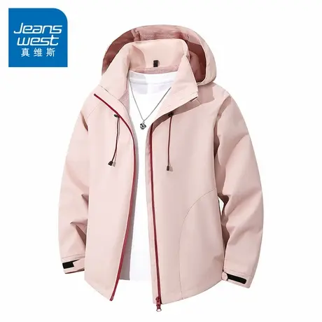 N5真维斯连帽外套男2025秋季新款潮流宽松男士春秋款休闲百搭夹克商品大图