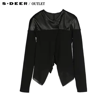 【上新】sdeer圣迪奥专柜正品女装多面料拼接女式短款外套4182248图片