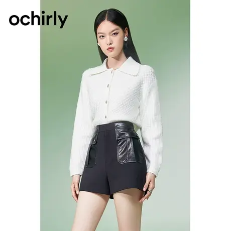 ochirly欧时力 小香风针织外套女 新款秋装开衫短款上衣洋气商品大图