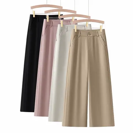 莫代尔艾草冰丝阔腿裤女垂坠感2025年夏季新款宽松薄款直筒休闲裤商品大图