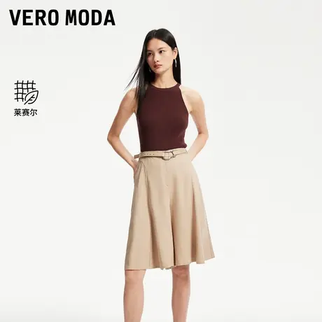 Vero Moda短裤女夏季宽松中腰A字阔腿裤简约通勤百搭324215002商品大图