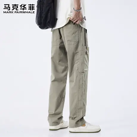 马克华菲美式潮流百搭休闲裤男夏季2025新款宽松直筒工装长裤子X图片