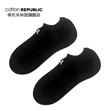 Cotton Republic/棉花共和国男士船袜情侣字母提花短袜青年学生袜图片