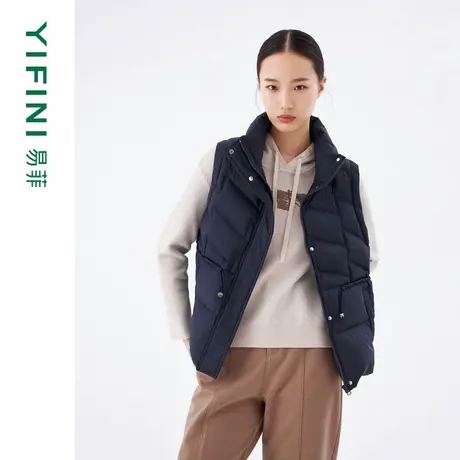 [专柜同款]Yifini/易菲白鹅绒轻薄款宽松羽绒服马夹百搭外套马甲商品大图