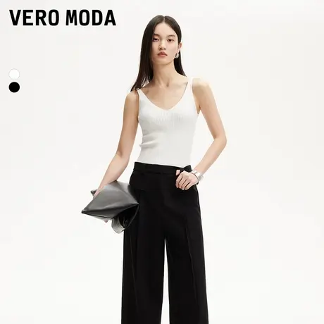 Vero Moda奥莱针织背心女2025春秋新款亮闪V领修身吊带简约打底商品大图