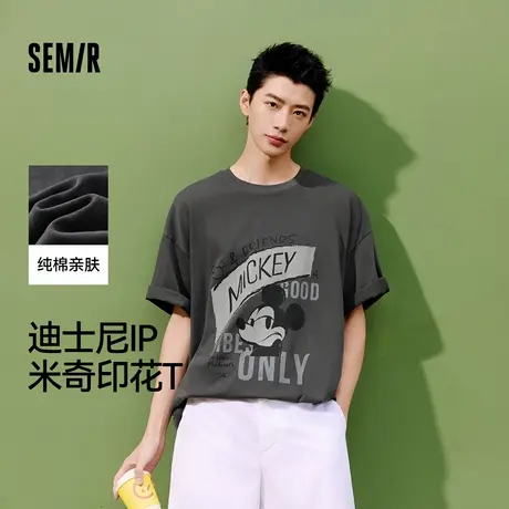 [商场同款]森马迪士尼合作系列短袖T恤男oversize纯棉2025夏新款图片