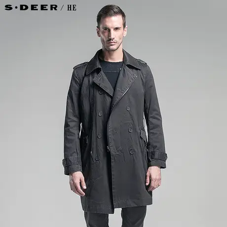 【新品】sdeerhe圣迪奥专柜正品男装冬系腰带男式休闲风衣2471824图片