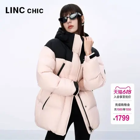 【90%鹅绒服】【明星同款】LINC金羽杰加厚中长款鹅绒羽绒服1280商品大图