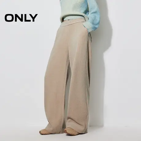 ONLY2025夏季新款简约款灯芯绒纯色设计宽松直筒裤长裤休闲裤女图片