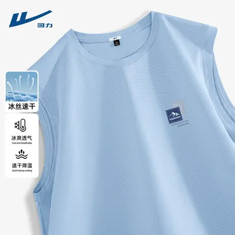 回力坎肩背心男夏薄款吸湿排汗男生夏装网眼速干宽松休闲男士t恤D图片