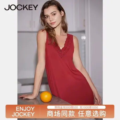 Jockey睡衣女士莫代尔无袖吊带裙背心睡裙女宽松大码可外穿家居服商品大图