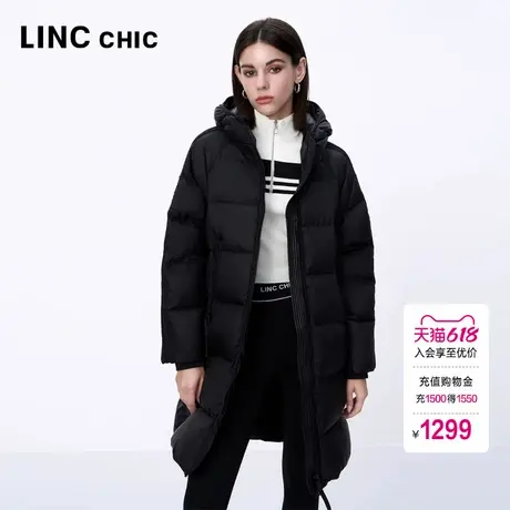 LINCCHIC金羽杰羽绒服女款冬季2024新款运动感中长款面包服6251Y图片