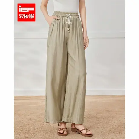 IEF/爱依服裤子2025夏季新款法式文艺知性气质慵懒风百搭阔腿裤商品大图