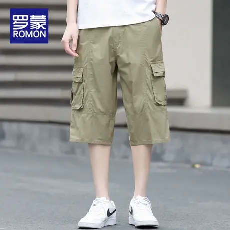 罗蒙工装七分裤男士夏季薄款直筒宽松短裤2025新款休闲中裤子男款图片