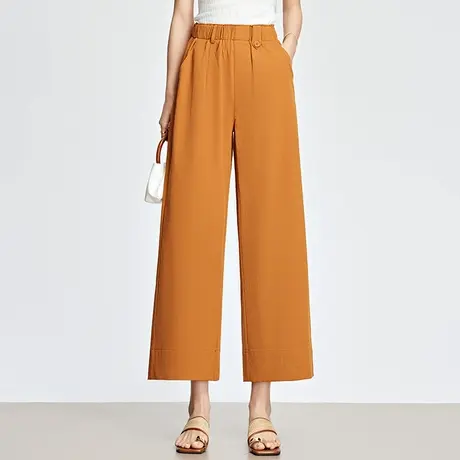 2025新款夏季薄款九分直筒裤女高腰垂感窄版阔腿裤显瘦百搭休闲裤商品大图