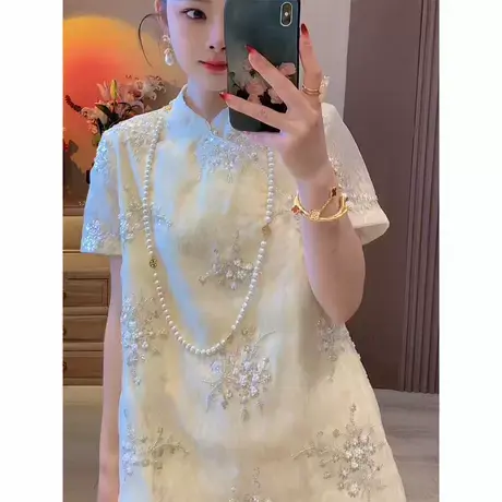 爵莱菲大码独特禅意新中式国风气质高级感超好看连衣裙女夏季2025商品大图