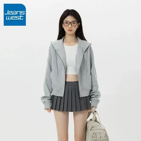 KV真维斯美式复古运动帽衫女款连帽卫衣春秋外套宽松休闲上衣辣妹商品大图