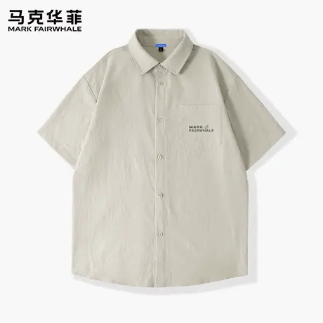 马克华菲衬衫男款短袖冰丝透气衬衣男2025新款夏季清新潮流上衣X图片
