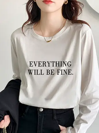 白色仿棉长袖t恤2023早秋新款欧货女装冬季德绒内搭打底衫上衣服商品大图