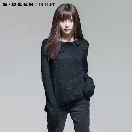 【新品】sdeer圣迪奥专柜正品女装冬装时尚亮片宽松毛衣3483574图片