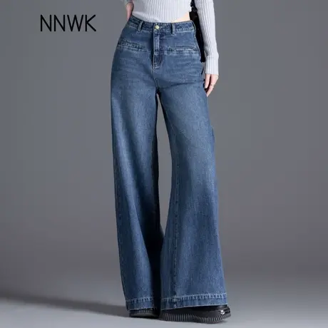 大阔腿牛仔裤女2025年新款春秋季今年流行的爆款裤子宽松直筒长裤商品大图