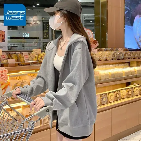 KV真维斯卫衣女2025新款春秋季宽松慵懒时尚美式休闲女士开衫外套商品大图