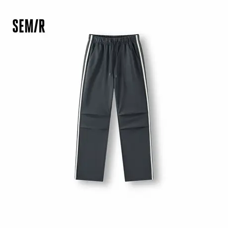 [商场同款]森马休闲裤女抽绳阔腿裤宽松2025新款秋季撞色卫裤时尚商品大图