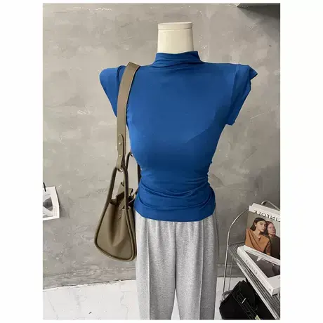 留～好搭！韩版半高领无袖背心打底衫女莫代尔弹力上衣内搭上衣夏图片