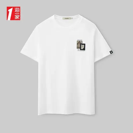 海一家经典圆领短T2025年夏季新款时尚渐变色男士短袖T恤图片