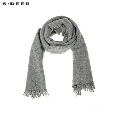 sdeer圣迪奥简约流苏羊毛围巾S20383761图片