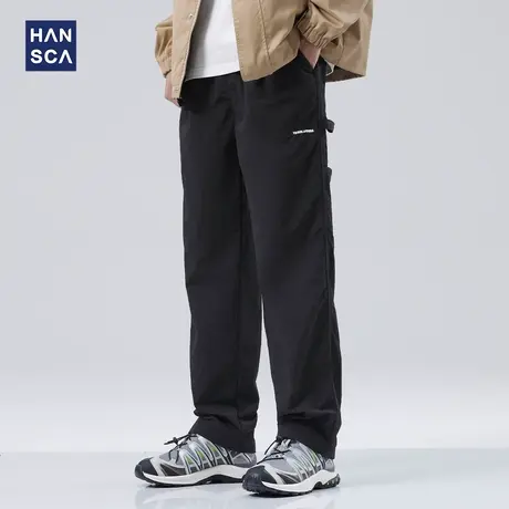 清仓特卖hansca山系直筒休闲裤男款春季新款潮流百搭宽松痞帅裤子图片