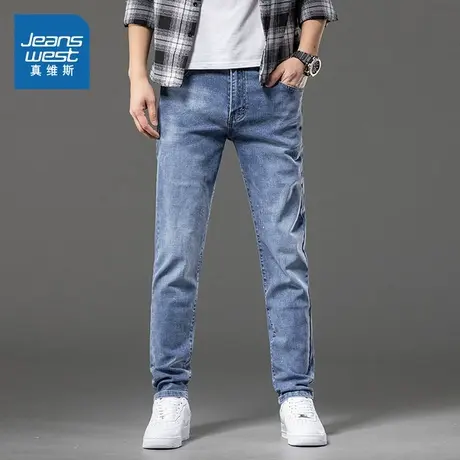 VO真维斯男装裤子2025春季新款 修身百搭水洗牛仔男款直筒长裤商品大图