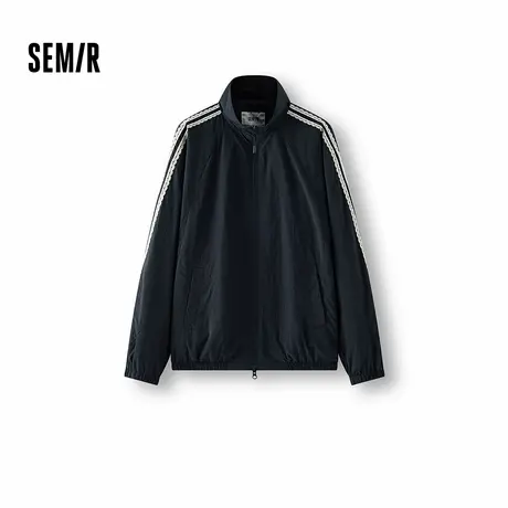 [商场同款]森马外套女蕾丝运动风2025秋新款oversize立领肌理夹克图片