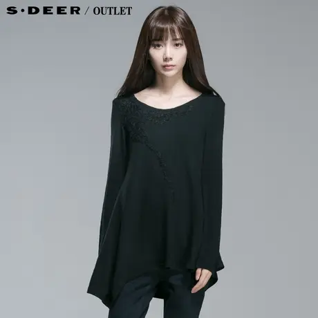【新品】sdeer圣迪奥专柜正品女春优雅唯美绣花针织衫4383513图片