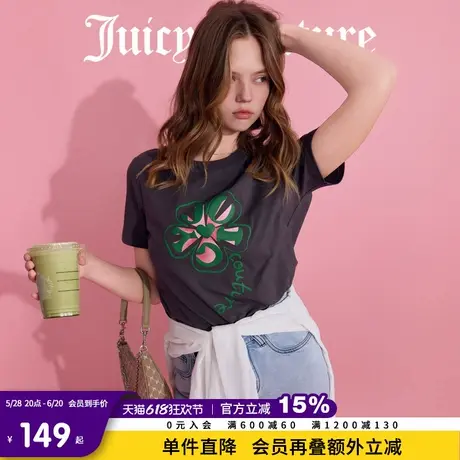 Juicy Couture橘滋T恤女2025年夏新款多巴胺独特印花美式短袖上衣图片