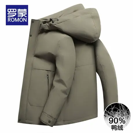 罗蒙2025新款爸爸装羽绒服男士短款中老年冬季加厚保暖休闲外套男图片